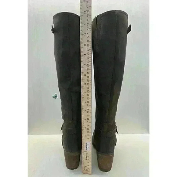 Hush Puppies Women’s Brown Oiled Leather Tall Heels Boots Size US 8.5 - Picture 6 of 11